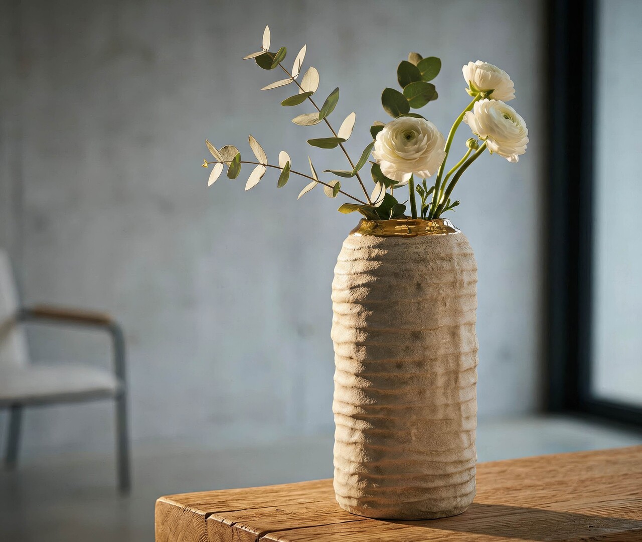 Vaza decorativa, Mauro Ferretti, Lima, 12.5x25 cm, ceramica, gri/auriu - imagine 7